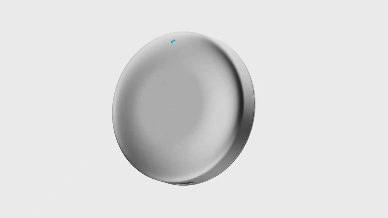 银色圆形随身智能硬件侧面效果图